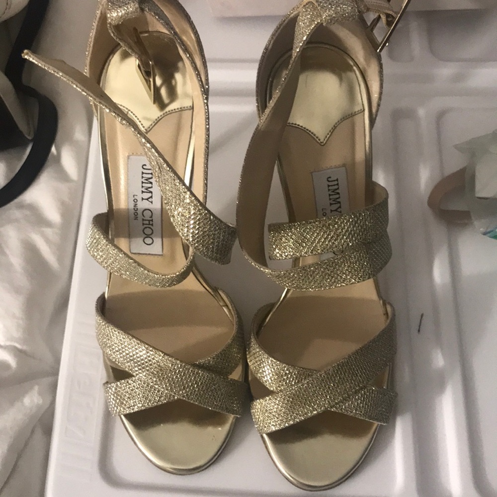 Jimmy Choo Gold Lottie Strappy Sandal